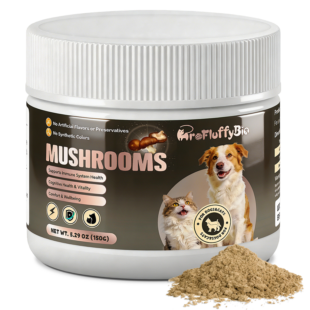 ProFluffyBio Turkey Tail Mushroom Powder For Dogs - For Lumps & Bumps, Immunity, Respiratory, Digestion & Cellular Health（150g）