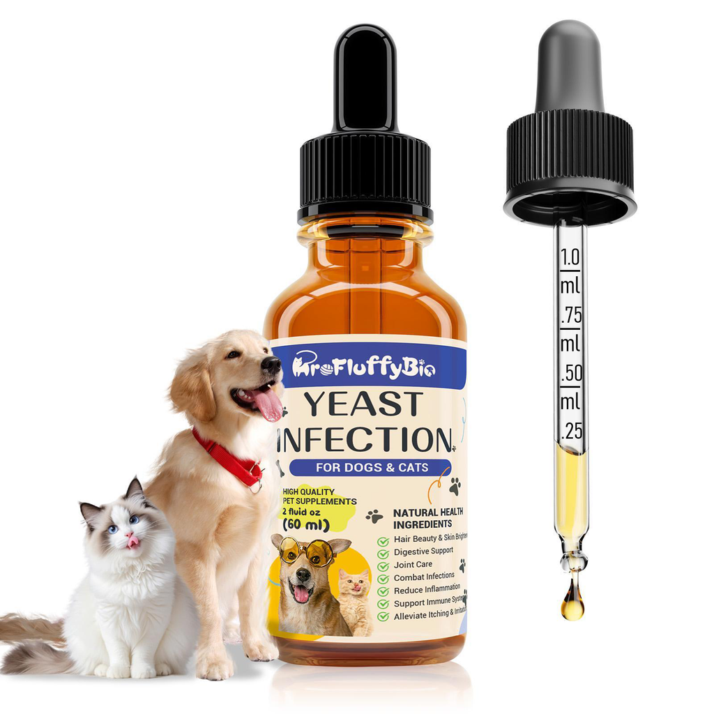 ProFluffyBio Dog Ear & Skin Relief Drops, Yeast Infection Treatment for Dogs –  60ml | Soothes Itching, Supports Healthy Ears & Skin, Allergy Relief for Puppies & Dogs