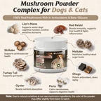 ProFluffyBio Turkey Tail Mushroom Powder For Dogs - For Lumps & Bumps, Immunity, Respiratory, Digestion & Cellular Health（150g）