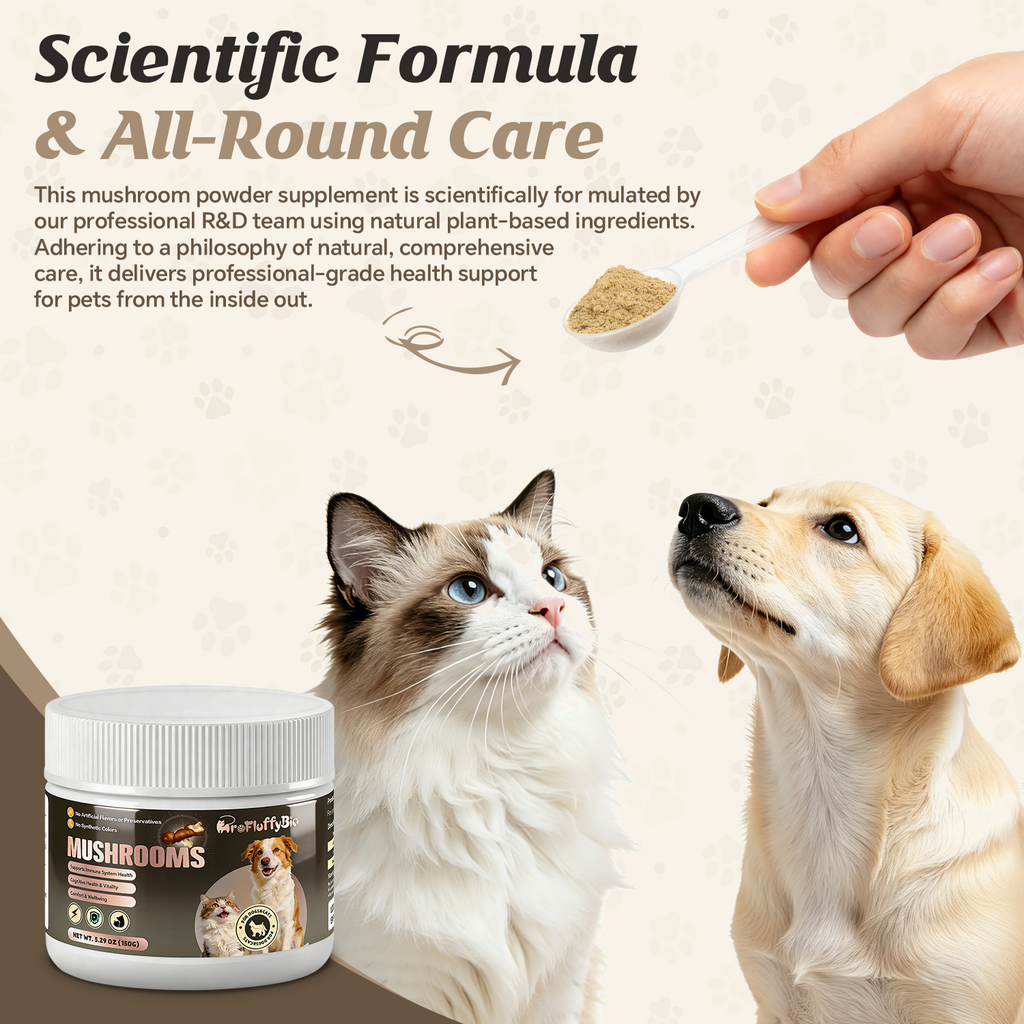 ProFluffyBio Turkey Tail Mushroom Powder For Dogs - For Lumps & Bumps, Immunity, Respiratory, Digestion & Cellular Health（150g）