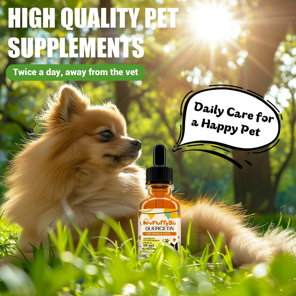 ProFluffyBio Natural Quercetin Antioxidant Edible Canine Nutritional Drops - 2 oz Vitamin Supplement for Skin & Ear Itch, Inflammation Relief, Canine Nutritional Supplement