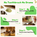 ProFluffyBio Dog&Cat Dental Powder - Food Topper for Fresh Breath & Clean Teeth - Gentle Formula for Sensitive Stomachs - Bacon Flavor Tartar Plaque Remover - Natural Oral Care for Dogs and Cats