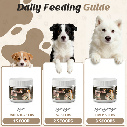 ProFluffyBio Turkey Tail Mushroom Powder For Dogs - For Lumps & Bumps, Immunity, Respiratory, Digestion & Cellular Health（150g）