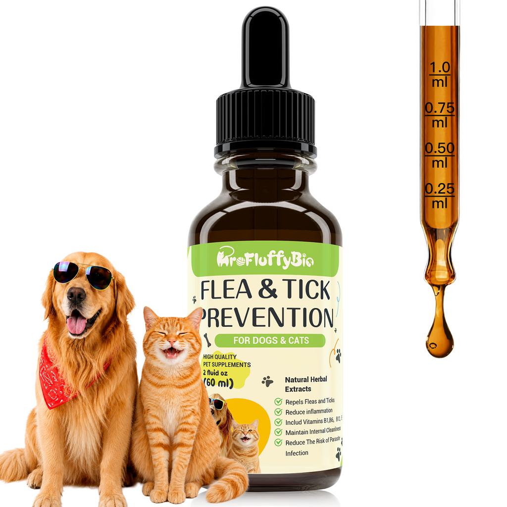 ProFluffyBio Chicken Flavor Pet Drops - Health Supplements for Dogs & Cats, All Sizes, Coat Health Support, Odor-Free, Easy Feeding for Daily Use, Plant-Based