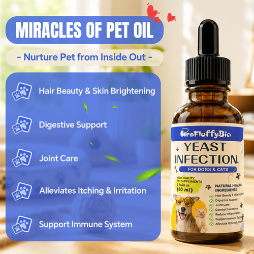 ProFluffyBio Dog Ear & Skin Relief Drops, Yeast Infection Treatment for Dogs –  60ml | Soothes Itching, Supports Healthy Ears & Skin, Allergy Relief for Puppies & Dogs